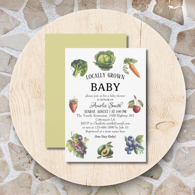 Fresh Farmhouse Garden Locally Grown Baby Shower Invitation (Creator Uploaded)