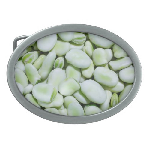 Fresh fava beans oval belt buckle