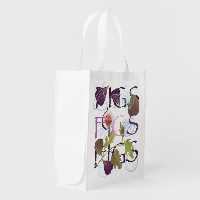 Fresh Figs motif  Grocery Bag (Front Side)