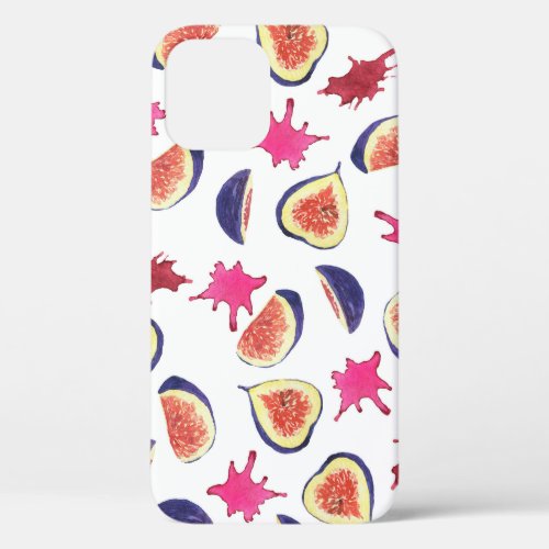 Fresh Figs Pink Juice Watercolor iPhone 12 Case