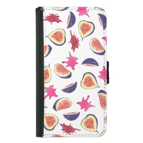Fresh Figs Pink Juice Watercolor Samsung Galaxy S5 Wallet Case