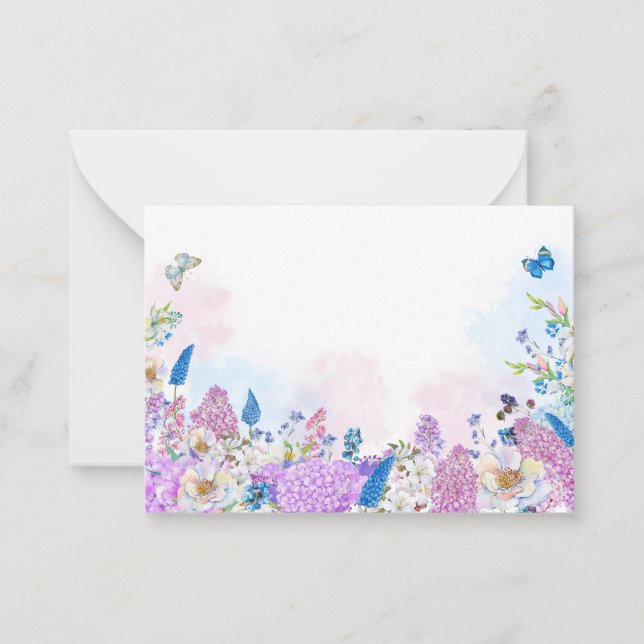 Fresh Floral summer bloom Note Card (Front)