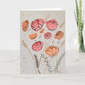 Fresh Floral Watercolordoodle Card