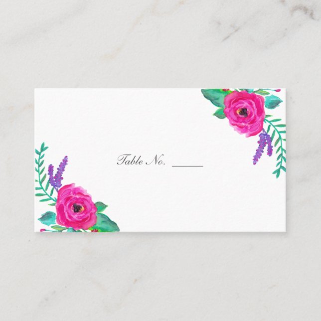 Fresh Florals Guest Table Escort Cards (Front)
