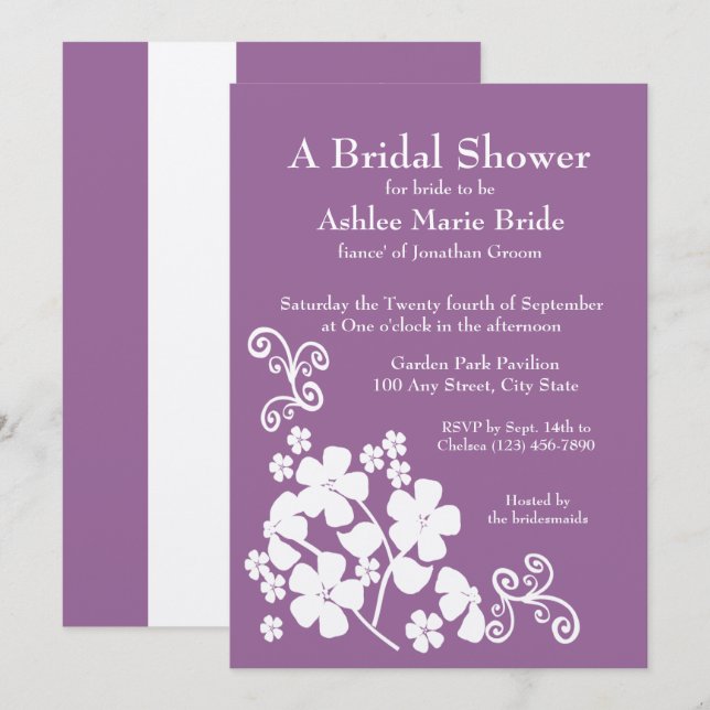 Fresh Flower Bridal Shower Invitation (Front/Back)