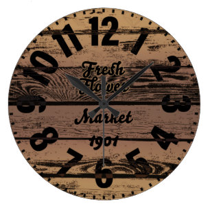 Fresh Flower Market Antique Large Clock