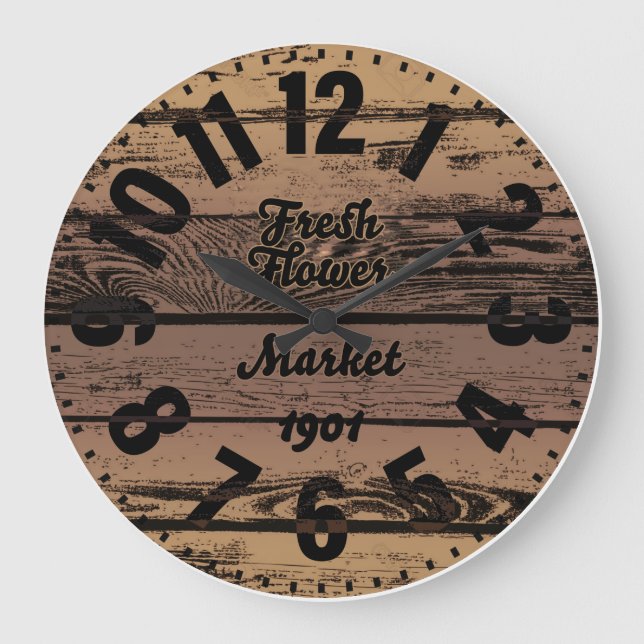 Fresh Flower Market Antique Large Clock (Front)