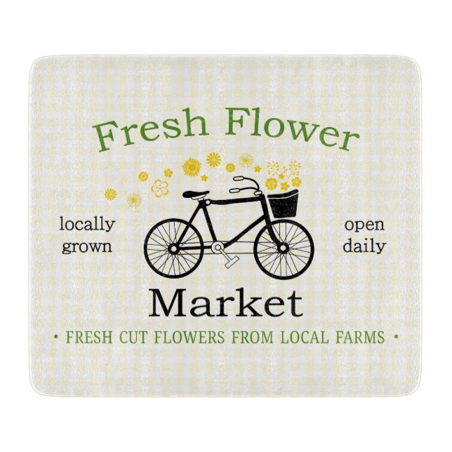 Fresh Flower Market Glass Cutting Board (Front)