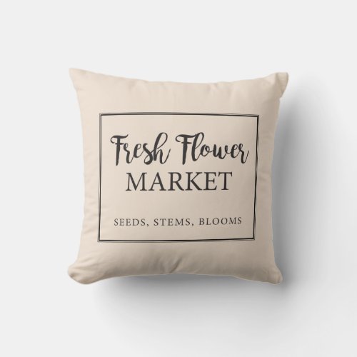 Fresh Flower Market Sign Pillow