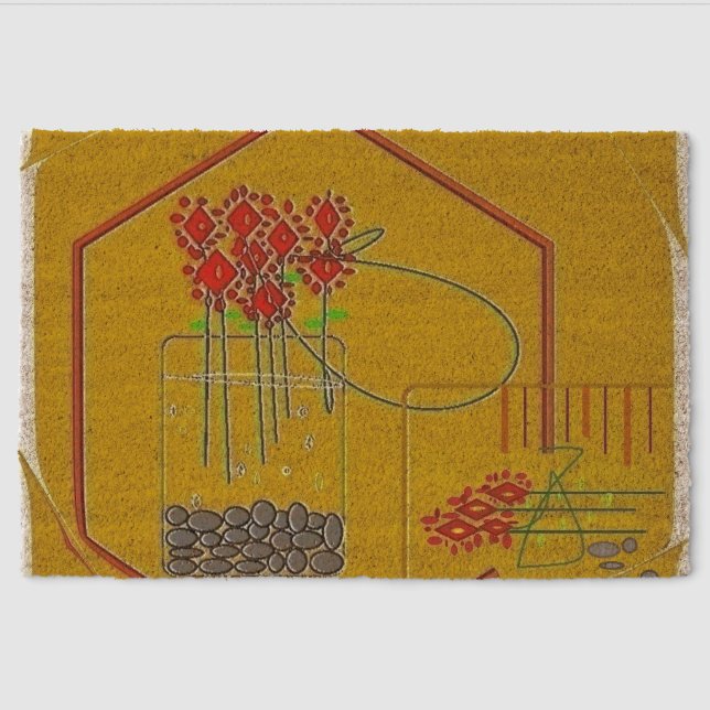 "Fresh Flowers Always Make My Day"  Fiber Doormat (Front)