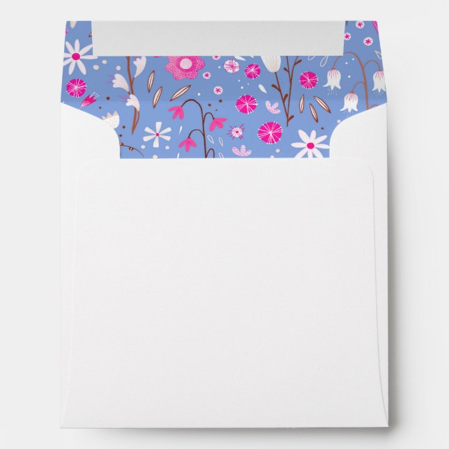 Fresh Flowers Botanical Blue Floral Envelope (Back (Bottom))