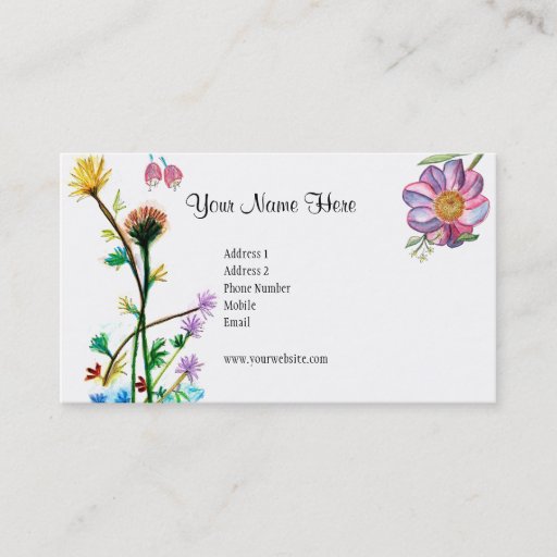 Customizable Fresh Flowers Card Business Cards
