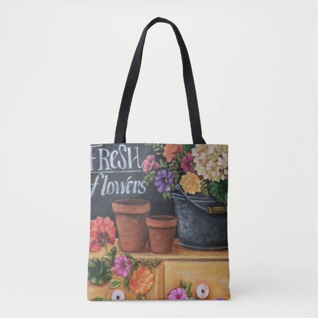 "Fresh Flowers" Fine Art Floral Tote Bag (Front)