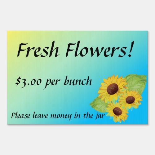 Fresh Flowers for Sale Farm Yard Sign