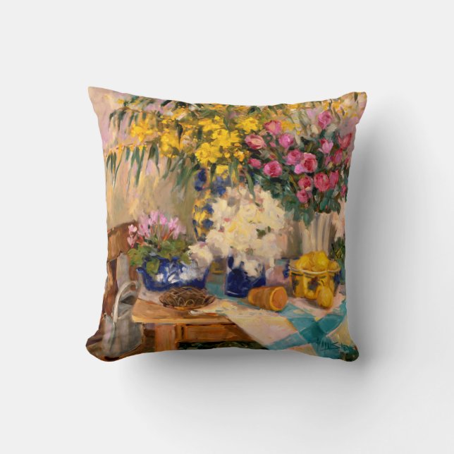 Fresh Flowers II Throw Pillow (Front)