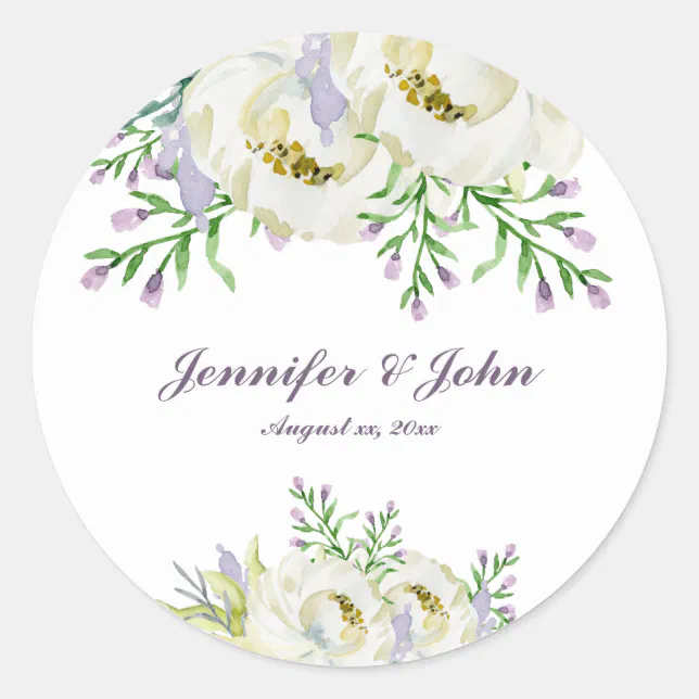 Fresh Flowers - Wedding Classic Round Sticker | Zazzle