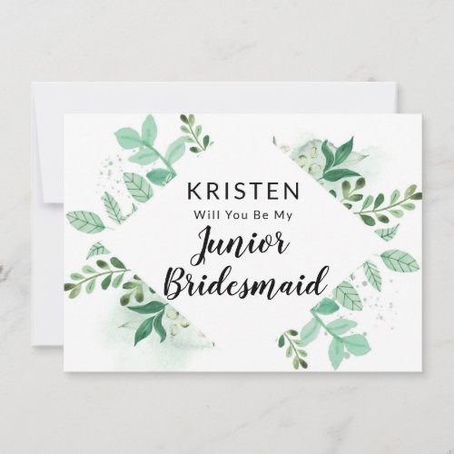 Fresh Foliage Botanic Jr Bridesmaid Proposal Card