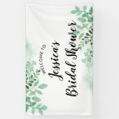 Fresh Foliage Botanical Mint Bridal Shower Welcome Banner (Vertical)