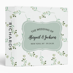 Fresh Foliage Botanical Plants Wedding Photo Album 3 Ring Binder