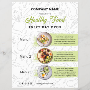 Fresh Food , Healthy Food Catering Restaurant Menu Flyer