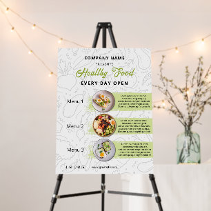 Fresh Food , Healthy Food Catering Restaurant Menu Foam Board