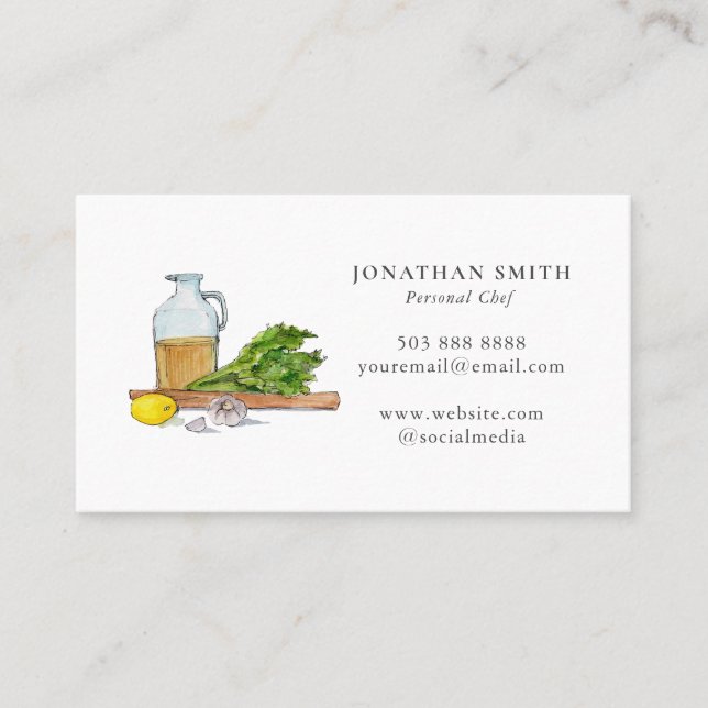 Fresh food Personal Chef Catering  Business Card (Front)