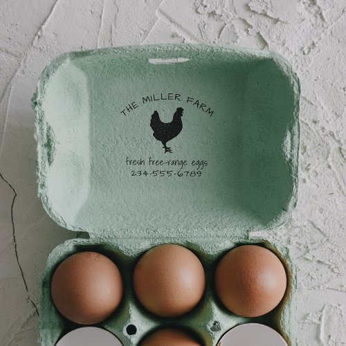 Fresh Free Range Eggs Family Farm Chicken Self_inking Stamp