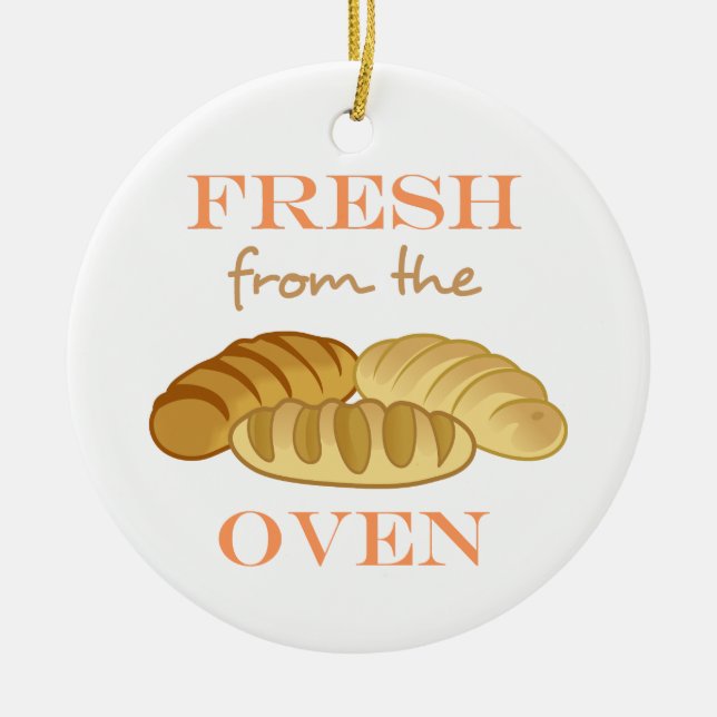 Fresh From the Oven Ceramic Ornament (Front)