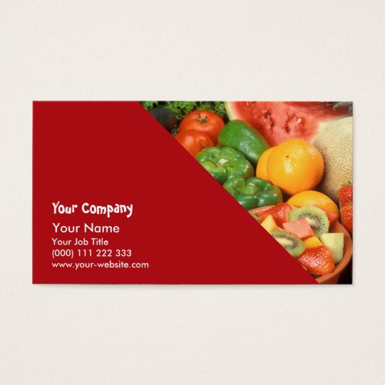 Fresh fruit and vegetables business card | Zazzle