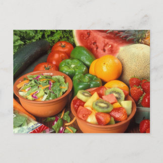 Fresh fruit and vegetables postcard