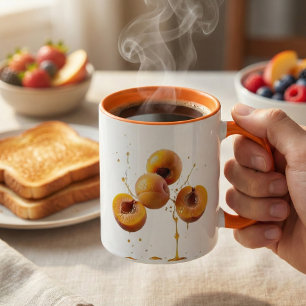 Fresh Fruit Burst Design - Juicy Apricot Splash Mug