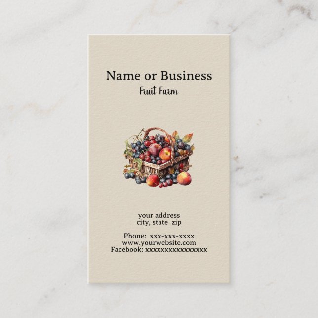 Fresh fruit business card (Front)