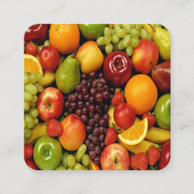 fresh fruit greengrocers square business card (Front)