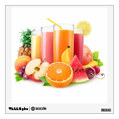 Fresh fruit juices wall decal