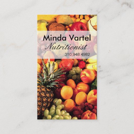 Customizable Fresh Fruit Nutritionist Food Coach, Healthy Business Card Template