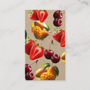 Fresh Fruit Pattern – Strawberry, Cherry & Mango A Business Card