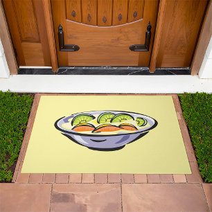 Fresh Fruit Salad Bowl with Kiwi and Orange Doormat