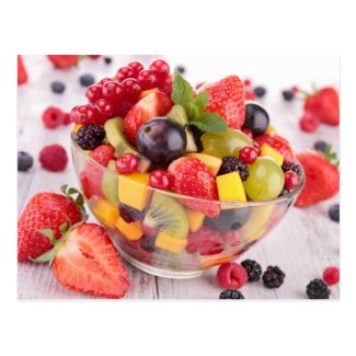 Fresh fruit salad postcard