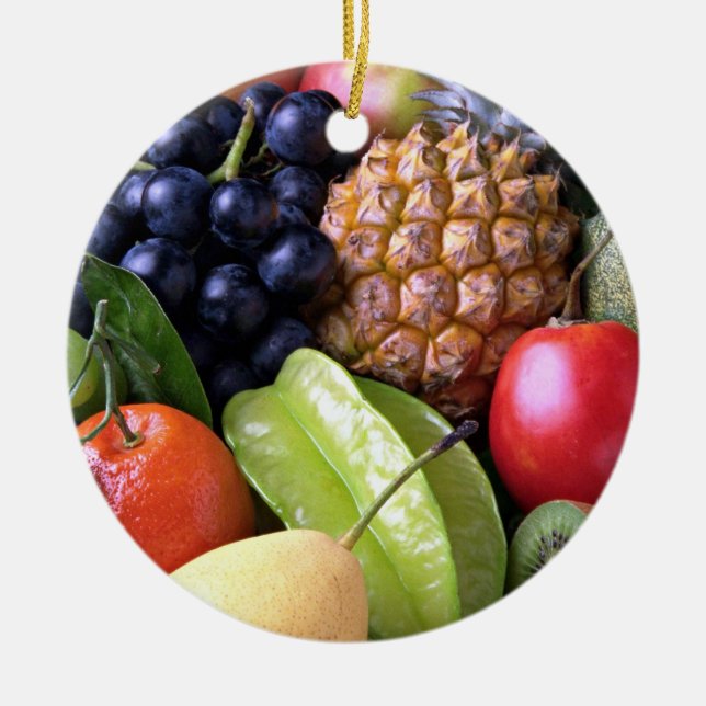 Fresh Fruit - Sweet Display, Ceramic Ornament (Front)