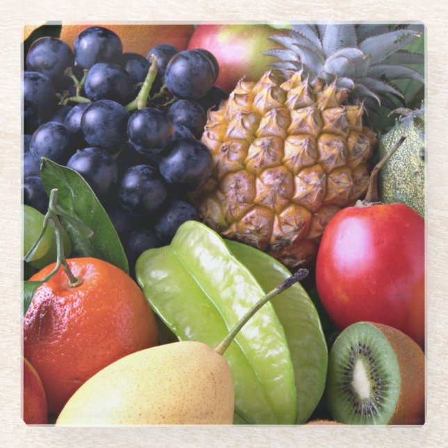 Fresh Fruit - Sweet Display, photograph Glass Coaster (Front)