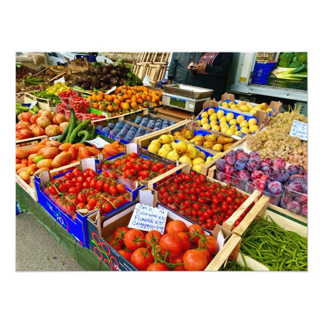 Fresh Fruit & Vegetables at Market Day in Siena Photo Print (Front)