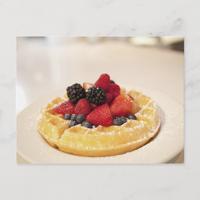 Fresh fruit waffle postcard (Front)