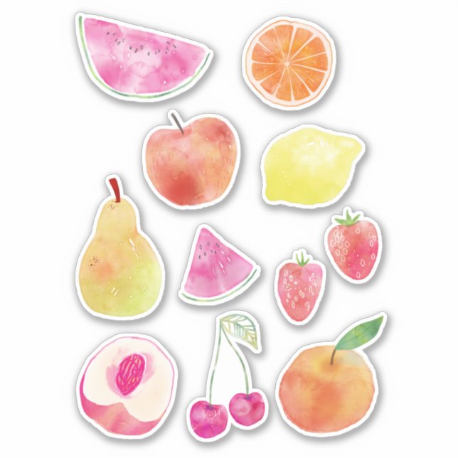 Fresh Fruit Watercolor Sticker (Front)