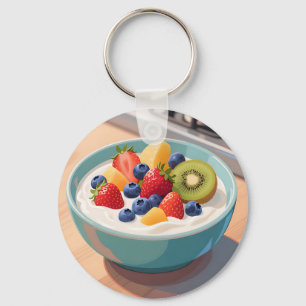 Fresh Fruit Yogurt Bowl Keychain