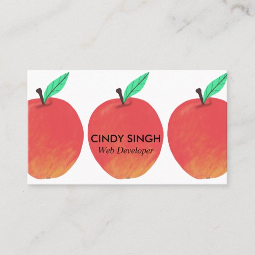 FRESH FRUITS apples illustrated Business Card