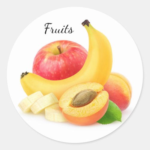Fresh fruits classic round sticker