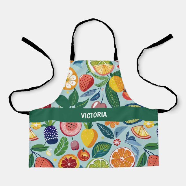 Fresh Fruits Floral Custom Pattern Apron (Front)