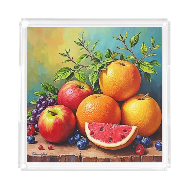 Fresh Fruits in a Perfect Mix Design Acrylic Tray (Front)