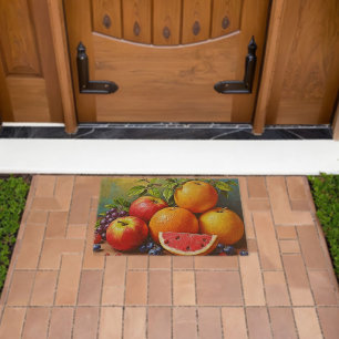 Fresh Fruits in a Perfect Mix Design Fiber Doormat