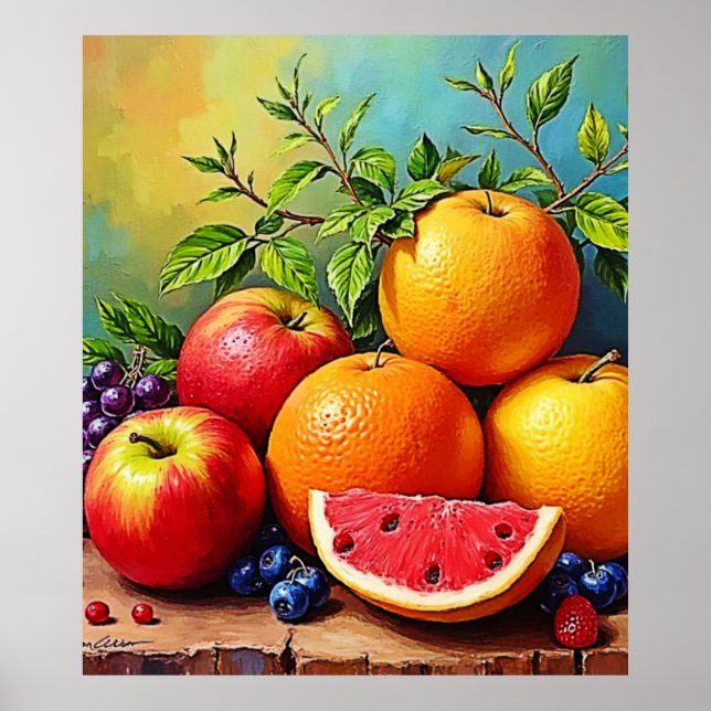 Fresh Fruits in a Perfect Mix Design Poster (Front)